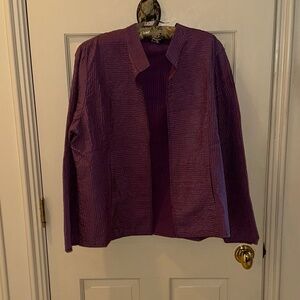EILEEN FISHER XL PURPLE SILK JACKET/NWT
